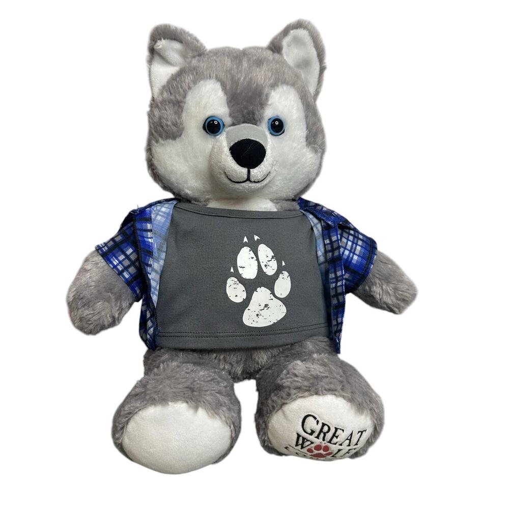 BUILD A BEAR Great Wolf Lodge WILEY THE WOLF Plush BAB Great Wolf Pack outfit